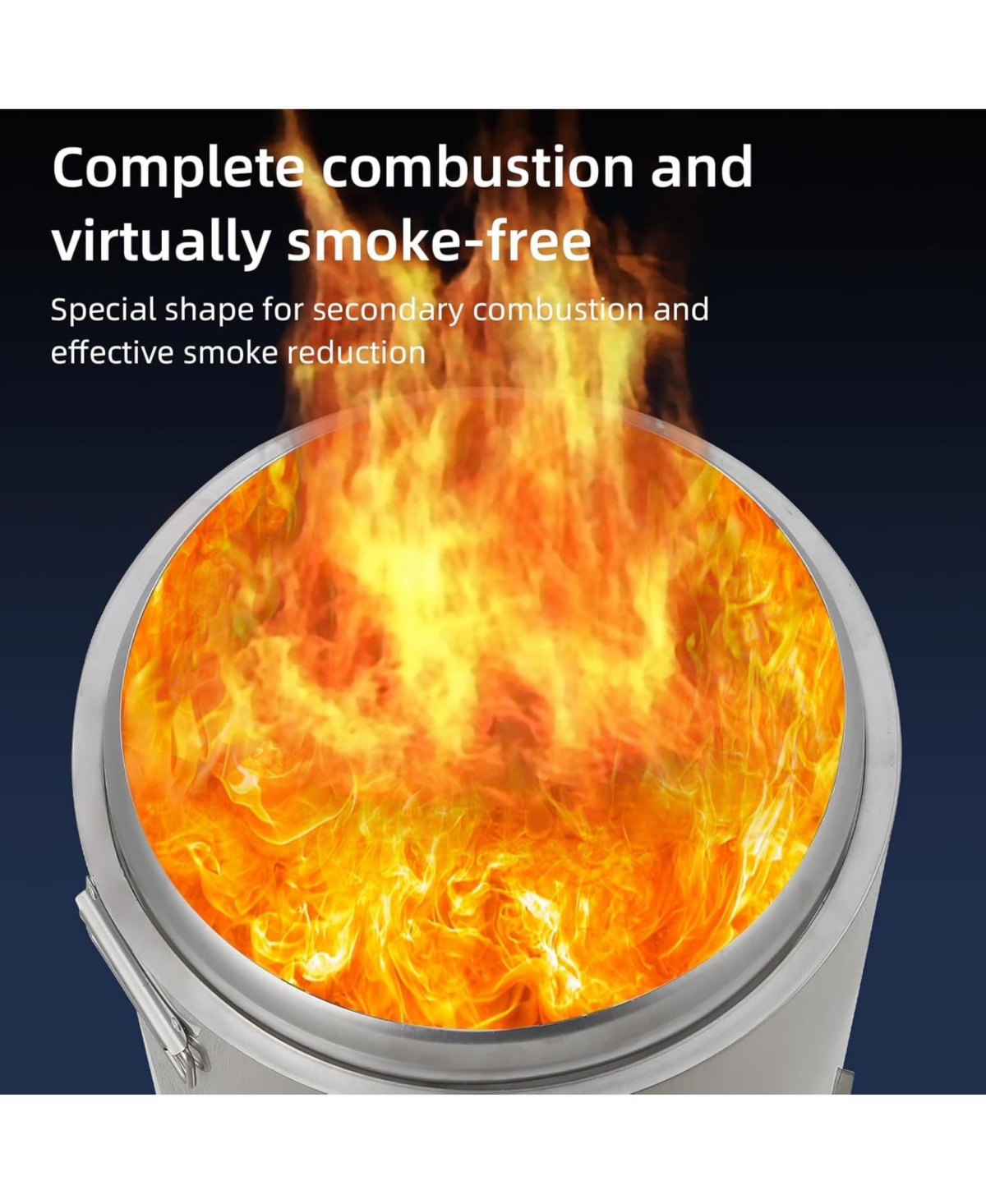 Gaomon 16.5" Portable Smokeless Fire Pit, Stainless Steel Bonfire for Backyard, Patio, Camping & Garden