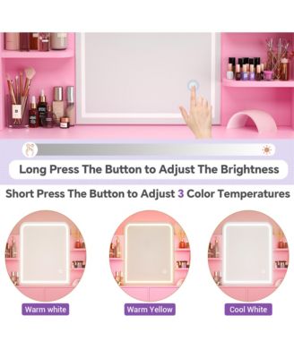 Makeup Vanity with Mirror and Lights, Vanity Table with Drawers