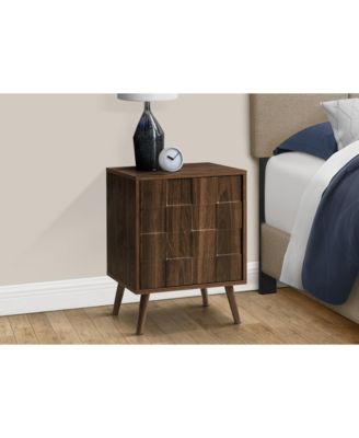 Accent Table, End, Side Table, Small, Storage, Lamp, Walnut Laminate, Modern