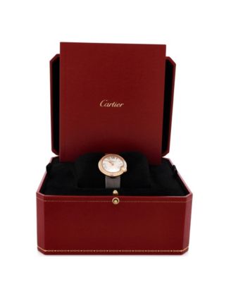 Ballon Blanc de Cartier Quartz Watch in Rose Gold with Diamond Bezel and Alligator 30mm