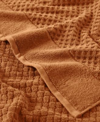 Quick-Drying Cotton Diamond Waffle Textured 2-Piece Oversized Bath Sheet, 68" x 35"