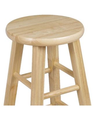 Classic Round-Seat 24" Tall Kitchen Counter Stools, Natural, Set of 2