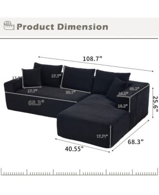 Modular Sectional Sofa Couches L-Shape Couch 3 Seat Modular Sofa Memory Foam Sectional Couches