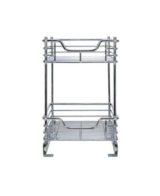Glidez 11.5" W Steel Pull-Out Storage Organizer, 2-Tier Design, Chrome