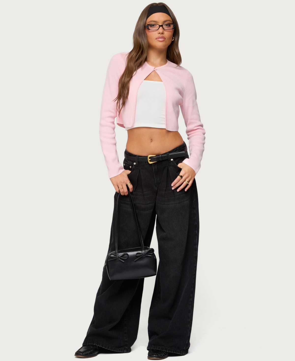 Edikted Womens Jayne Split Front Knit Cardigan