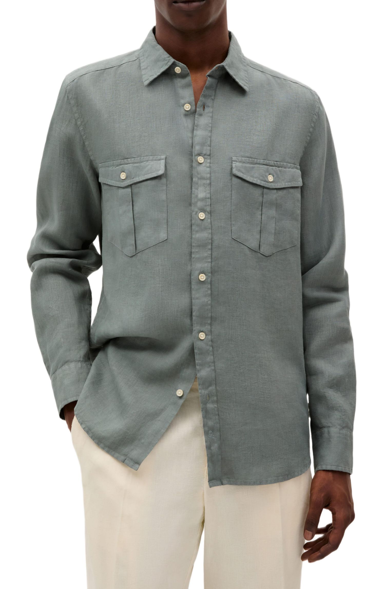 Men's Country Linen Pockets Shirt