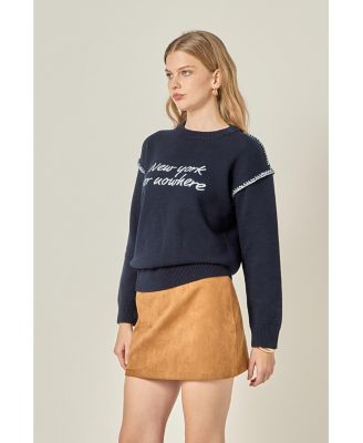Women's Handwriting crew neck knit