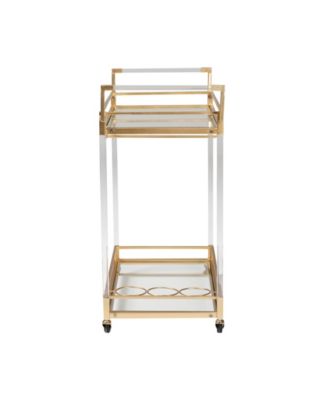 Savannah 15.9" Glass Contemporary Wine Cart