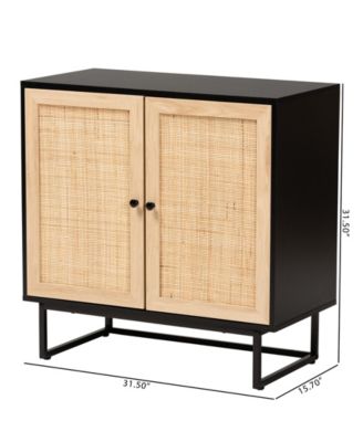 Declan 15.7" Rattan Mid-Century Storage Cabinet