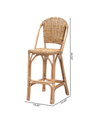 Neola 22" Rattan Bohemian Bar Stool