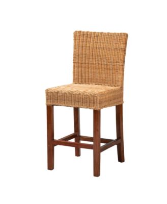 Racquel 19.25" Rattan Bohemian Counter Stool