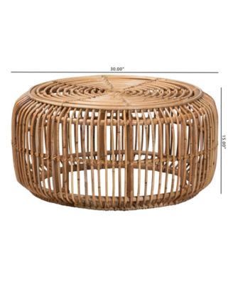 Aliane 30" Rattan Bohemian Coffee Table