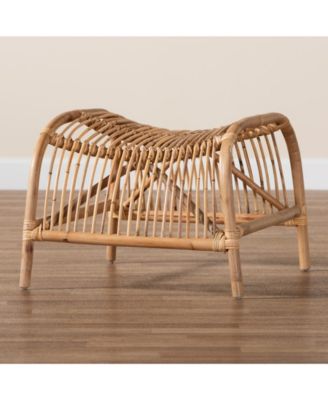 Lamaria 22.4" Rattan Bohemian Footstool