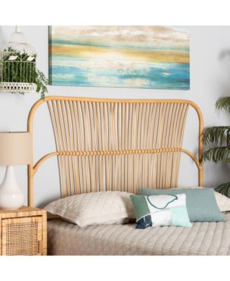 Laina 63.8" Rattan Bohemian Queen Wall-Mount Headboard