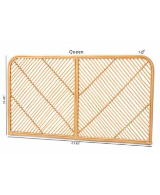 Sakina 63.8" Rattan Bohemian Queen Wall-Mount Headboard