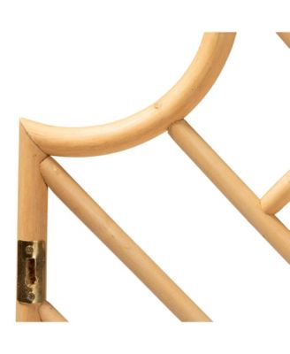 Giza 63.8" Bohemian Natural Brown Rattan Queen Wall-mount Headboard