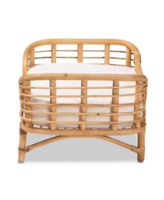 Malino 23.6" Rattan Bohemian Pet Bed with Cushion