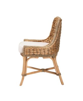 Kyle 24.6" Rattan Bohemian Dining Chair with Cushion