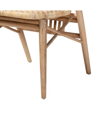 Kobe 21.3" Rattan Mid-Century Dining Chair