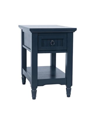 Westport Modern Farmhouse Chairside End Table with Storage Shelf
