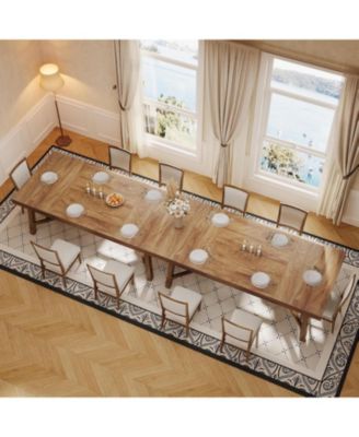 70.9-Inch Farmhouse Dining Table for 6-8, Large Rectangle Kitchen Table, Natural