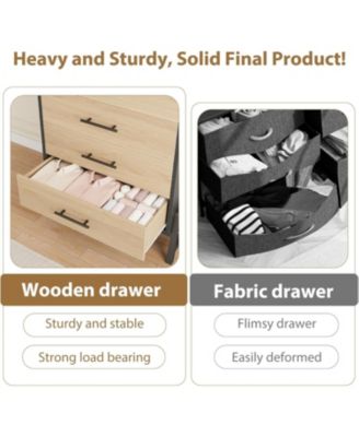 38.6" Tall 4-Drawer Bedroom Dresser, Freestanding Wood Storage Cabinet for Entryway, Closet, or Living Room