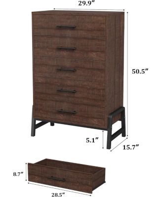Tall Multi-Drawer Wooden Bedroom Dresser Freestanding Storage Organizer