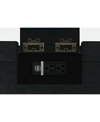 Gramercy Mid-Century Modern Chevron Three Drawer USB Charging Desk