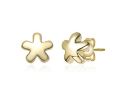Kids 14K Gold Plated Star Dainty Five-Point Design Stud Earrings