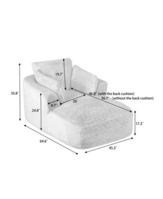 Streamdale Oversized Corduroy Chaise Lounge Sofa
