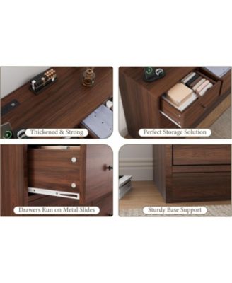 12 Drawer Dresser for Bedroom, 61 Inch Wood Dresser with Power Outlet
