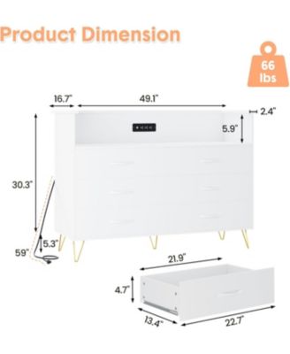 6-Drawer Dresser with RGB LED Lights – Large Storage Chest for Bedroom, Entryway, Living Room, Stylish TV Stand Cabinet