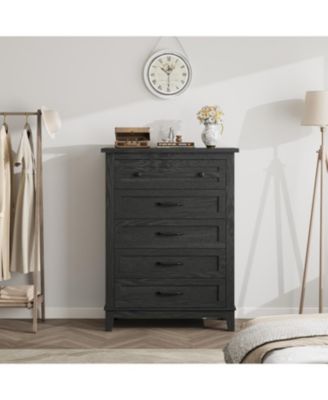41.3" Tall 5-Drawer Dresser, Freestanding Wooden Chest for Bedroom or Living Room
