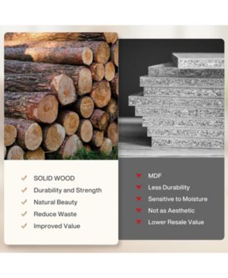 Solid Wood End Table for Living Room, Narrow Small Side Table with 2-Tier Storage