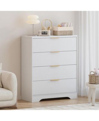 Fluted 5 Drawer Dresser for Bedroom