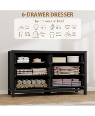6 Dresser for Bedroom, 47.2" Wide Dresser
