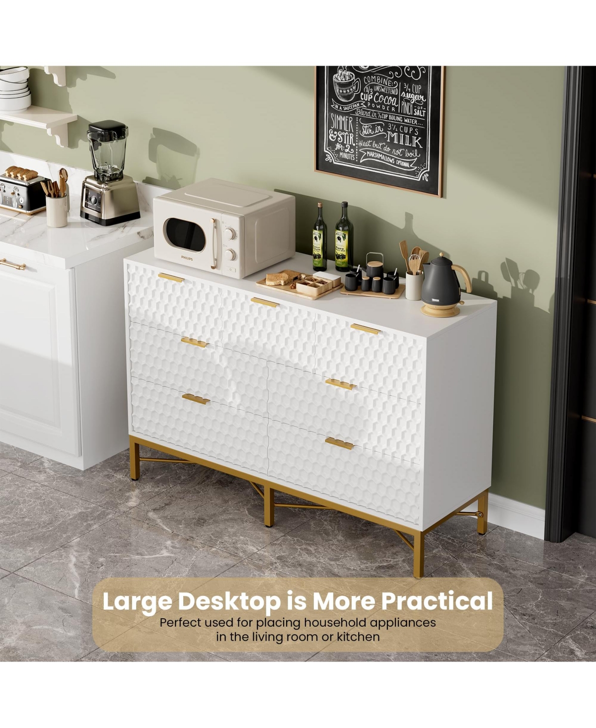 Gaomon 7 Drawer Dresser for Bedroom, Simply Modern Chest of Drawers Closet