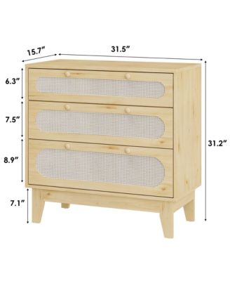3 Drawer Dresser for Bedroom, Wide Modern Chest of Drawers