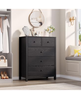 5 Drawer Dresser for Bedroom, Modern Tall Dresser Organizer with Storage Drawers