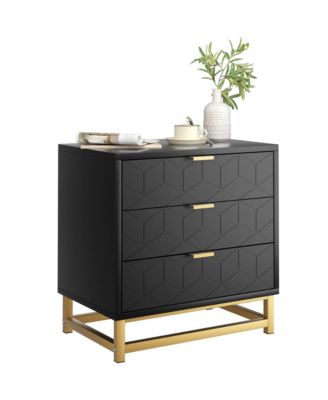 3 Drawer Dresser, Wood Chest Drawers with Storage for Closet, Bedroom, Drawers Dresser Modern Bedside Nightstand