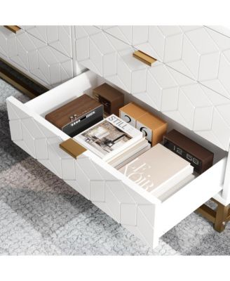 Dresser for Bedroom, 53.5" Large Dresser Organizer, 6 Drawer with Golden Metal Handle and Legs