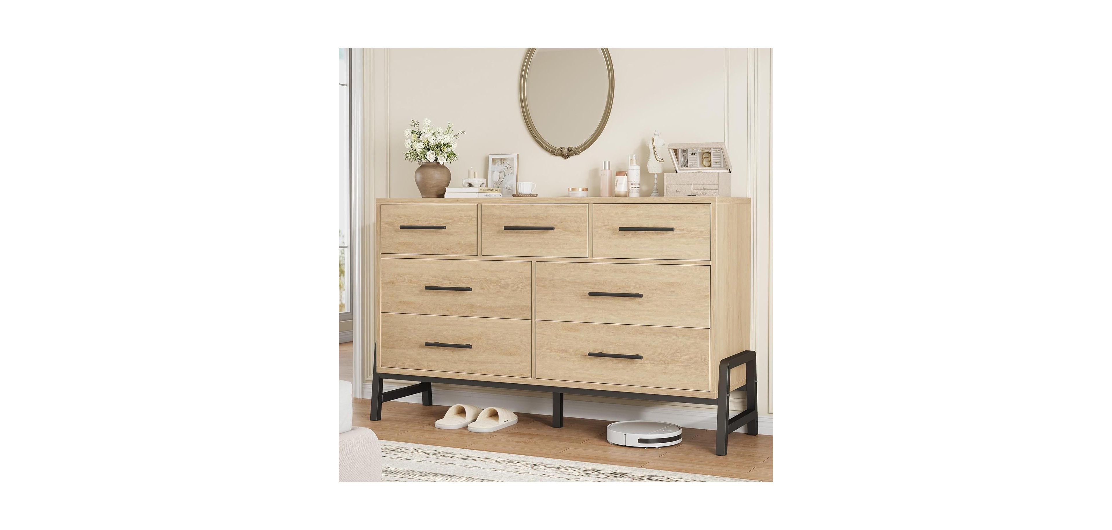 gaomon 52" Wide 7-Drawer Bedroom Dresser, Modern Storage Chest for Entryway, Bedroom, or Living Room