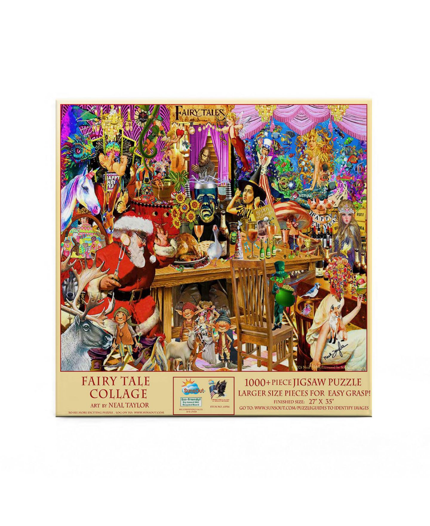 Детский пазл SunsOut Fairy Tale Collage Christmas 1000 Piece Jigsaw Puzzle, от 15 лет — фото 2
