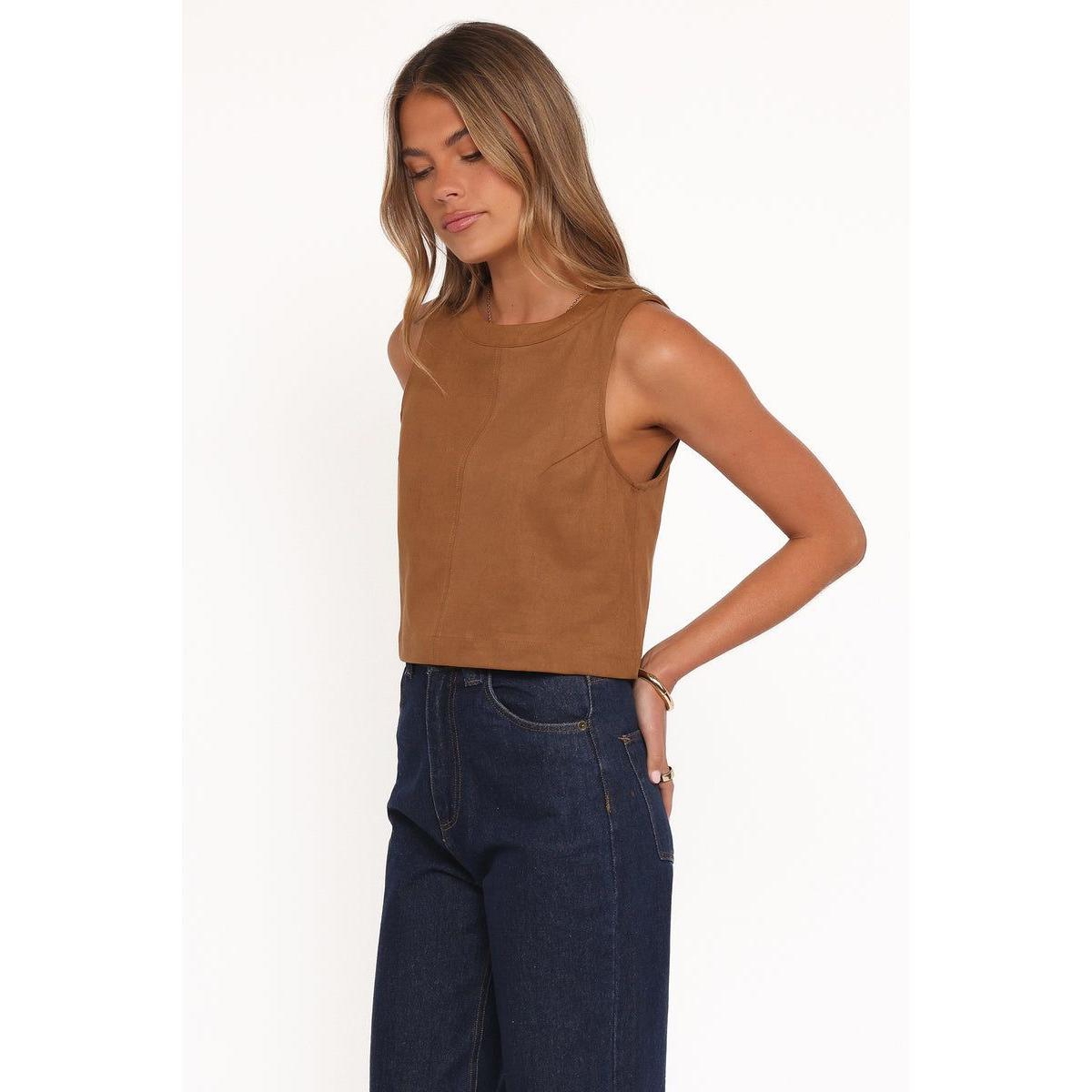 Petal and Pup Women's Charles Faux Sueded Top