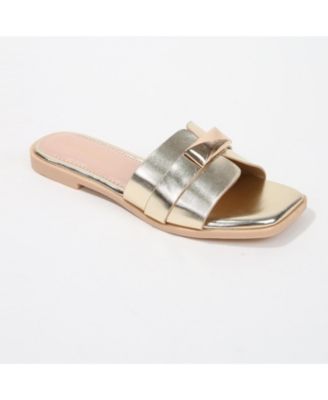 Women's Kallen Slide Sandals with Gold-Tone Accent