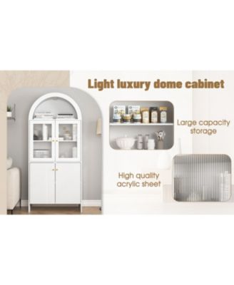 Streamdale Tech-Inspired Dome Cabinet- Snack Storage & LED Lighting