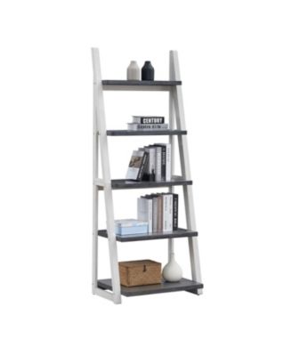 Streamdale 5-Tier Ladder Bookcase with Rubberwood Frame