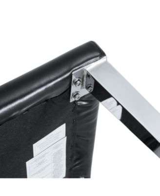 Black PU Backrest Chairs Silver Legs (Set of 2)