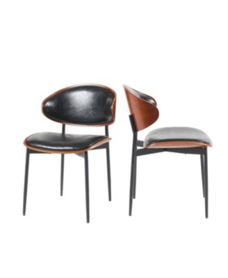 Bentwood Dining Chairs - Set of 2 Leather Seats