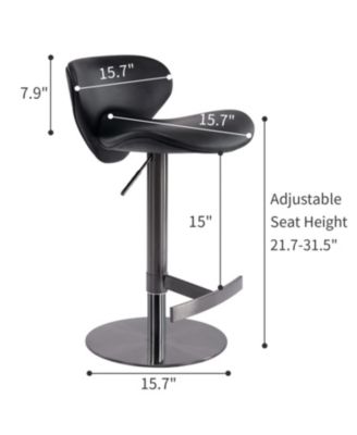 Black Titanium Swivel Bar Stool (1pc)